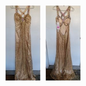 Gold sequined formal